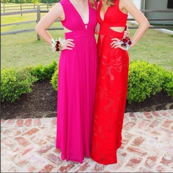 bcbgmaxazria prom red cut out lace Maryline dress xs - Picture 7 of 7